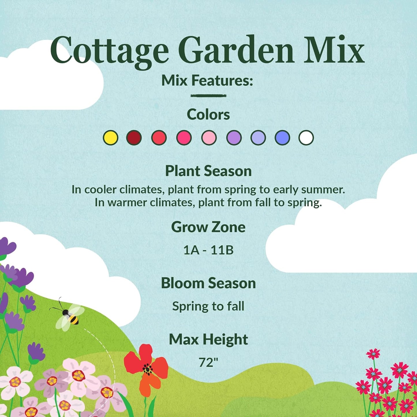Ferry-Morse Cottage Garden Mix Bulk Flower Seeds, 1lb