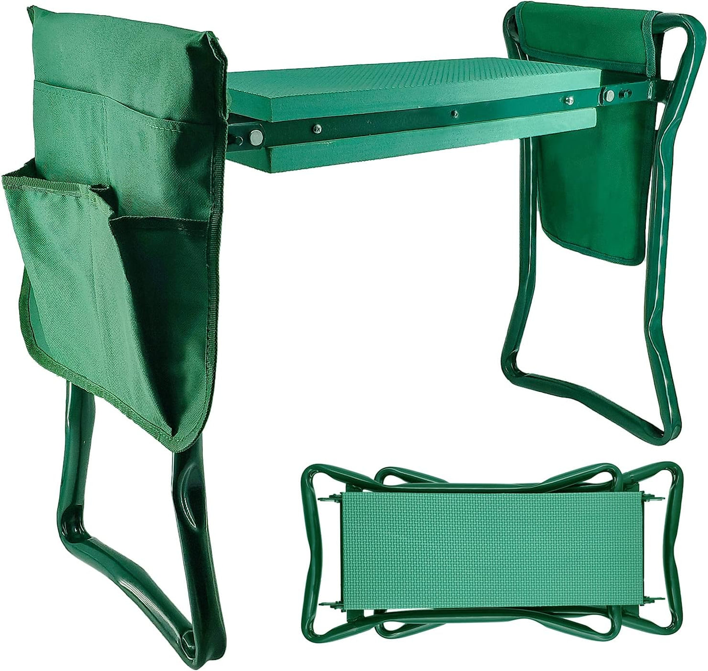 Foldable Garden Kneeler and Seat with 2 Gardening Tool Pouches Multiuse Bench with Soft Kneeling Pad,Gardening Gifts for Women Men Gardener Parent Elders Christmas