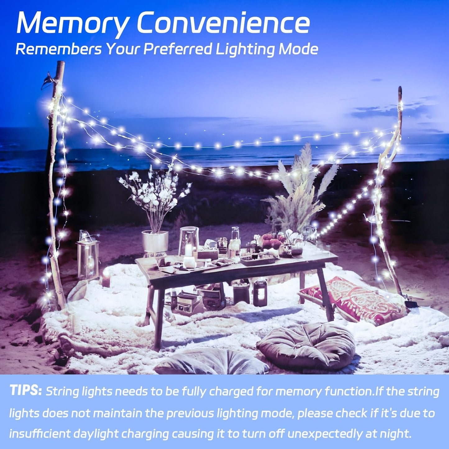 Solar Fairy Lights Outdoor Waterproof,39.4ft 120LED Solar String Lights for Outside 8 Modes 2 Packs for Patio Backyard Garden Wedding Deorations Cool White