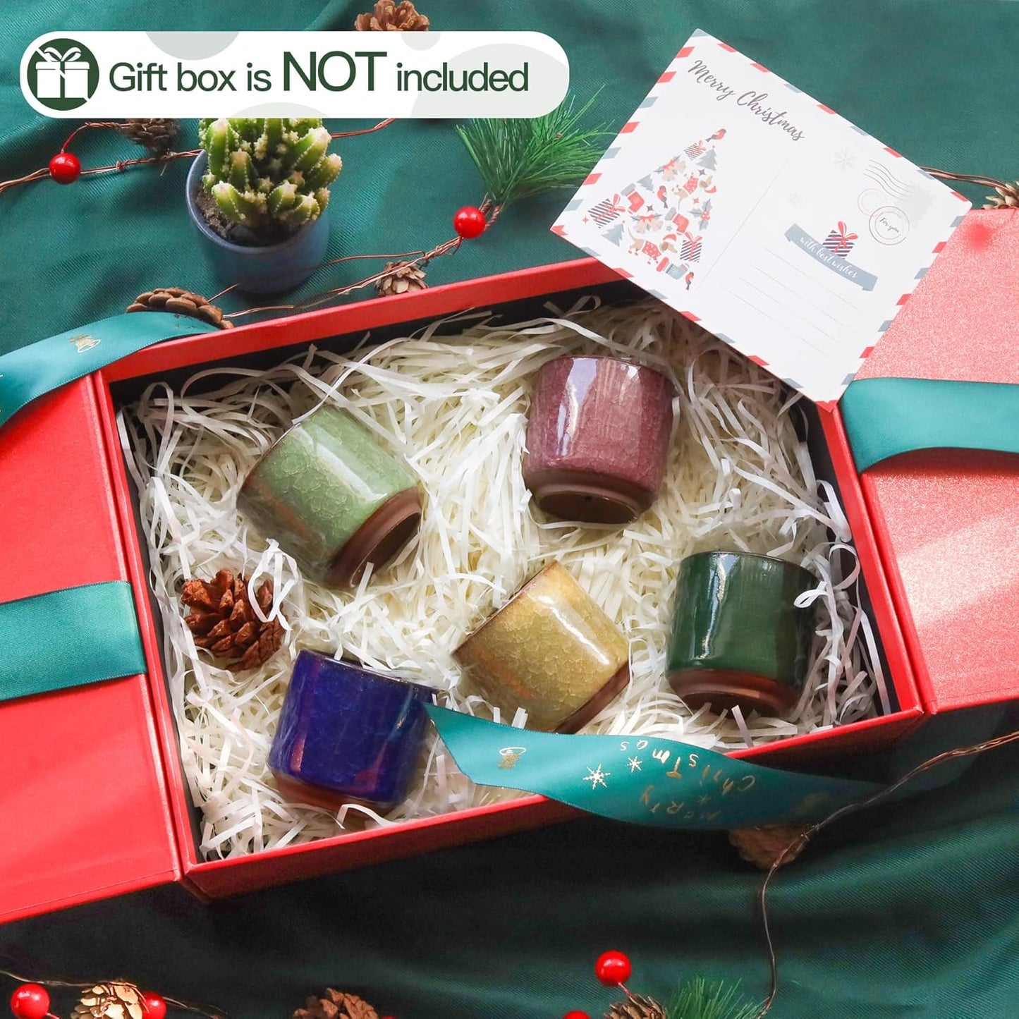 T4U 2.5 Inch Small Ceramic Succulent Planter Pot with Drainage Hole Set of 12, Ice Crack Glaze Plant Container for Cactus, Plant Lover Gifts for Women Mom Coworker Home Office Decor