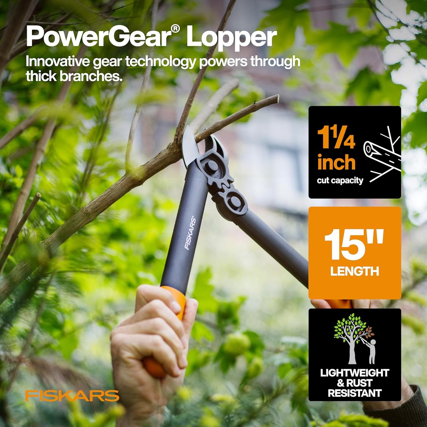 Fiskars Home Essentials Tool Kit with PowerGear Lopper, Shears, Bypass Pruner, Folding Saw with 2 Blades, IsoCore Hammer, and Utility Knife, for Indoor Use and Outdoor Gardening (6 Piece Kit)