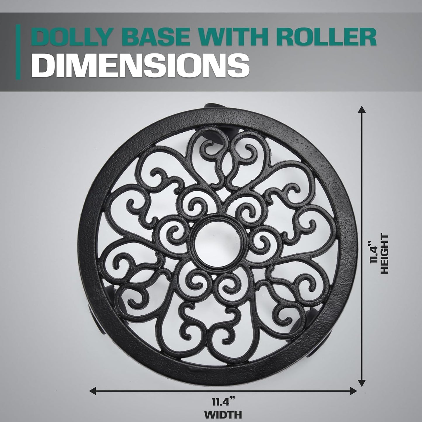 2WAYZ Plant Stand with Wheels - Heavy-Duty Rolling Plant Caddy - Dolly Base with Roller for Large Potted Plants and Flower Pot - Ideal for Indoor and Outdoor Planters - Set of 1 - Black