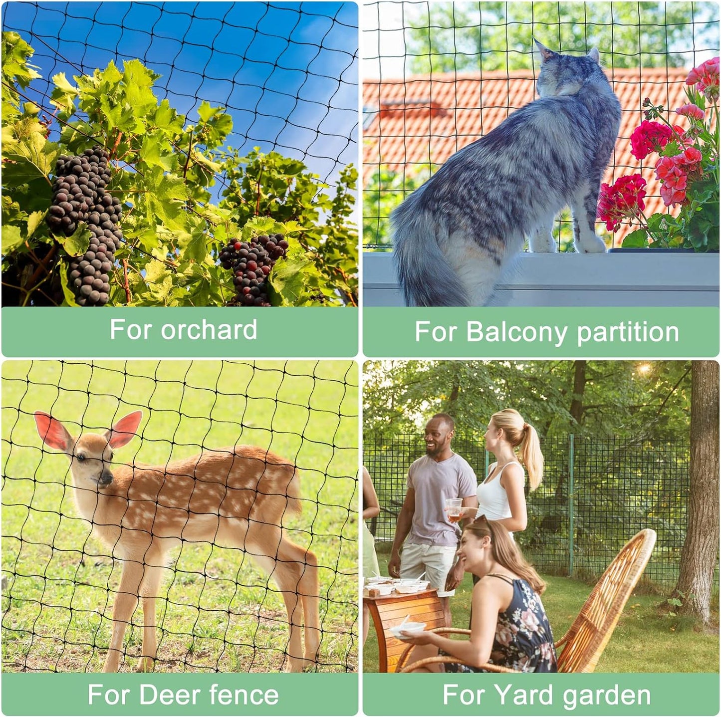 Bird Netting 50'x100' with 3/4" Mesh Hawk Net for Chicken Run,Poultry Netting Heavy Duty Nylon Aviary Net for Chicken Coop Roof Garden Nettings for Fruit Trees Plant