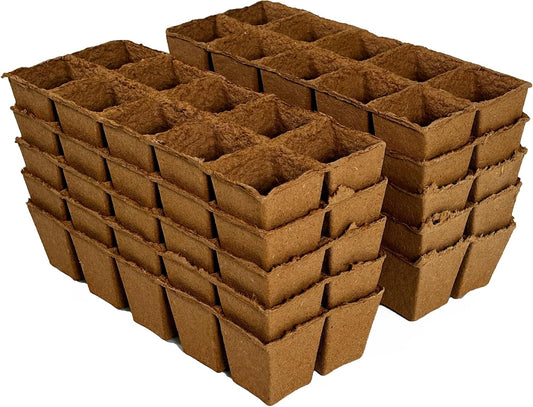 Daniel's Plants 2" Naked Pots Seedling Trays | Natural Plantable Seed Starter Trays | OMRI-Listed Biodegradable | Earth Friendly Contains No Peat | 100 Cell 2 Inch Tray (100, 2 Inch Tray)