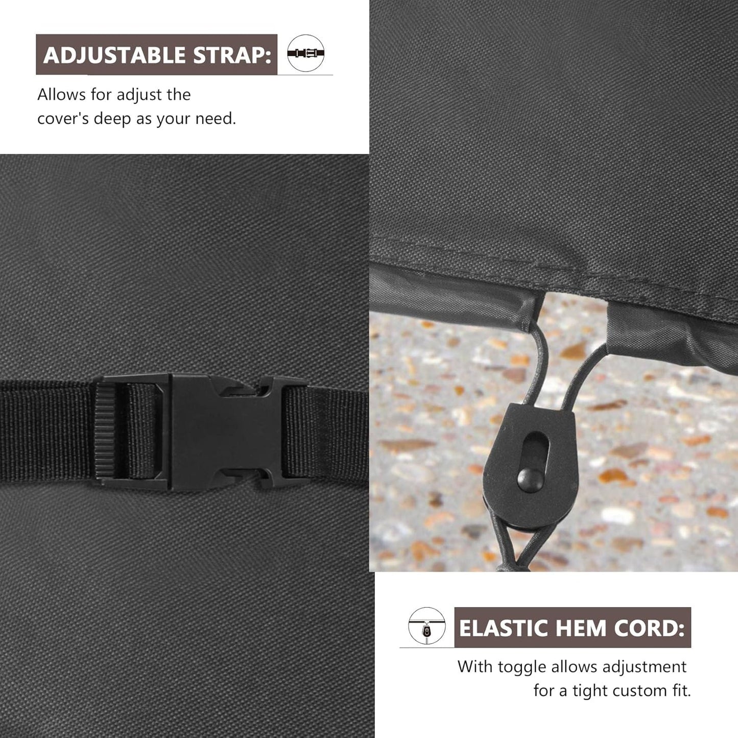 ULTCOVER Waterproof Grill Cover 48 inch, Heavy Duty BBQ Cover for 2-3 Burners Outdoor Gas Barbecue Grill, Black