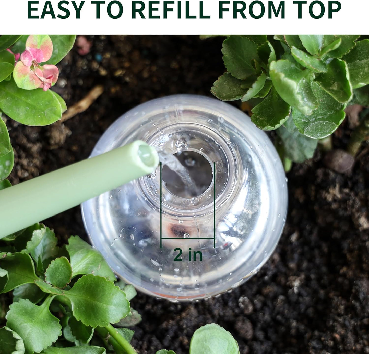 19 oz Extra Large Plant Self Watering Globes Top Fill, Plastic Water Bulbs, Slow Release Terracotta Self Watering Planter Insert, Plant Watering Devices System, Water Spikes Stakes, 2 Pack