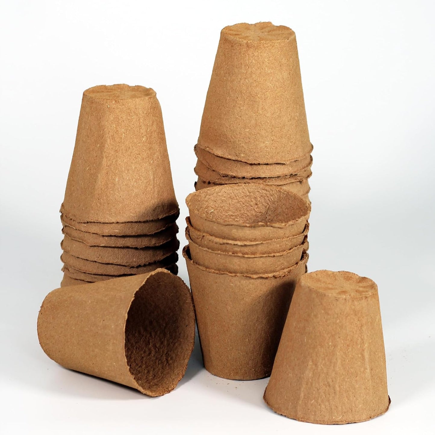 Daniel's Plants 4" Naked Pots | Large Natural Plantable Seed Starter Pots | OMRI-Listed Biodegradable for Seedlings | Enhanced Aeration | Earth Friendly - Peat Free | 10 Pack 4 Inch Round