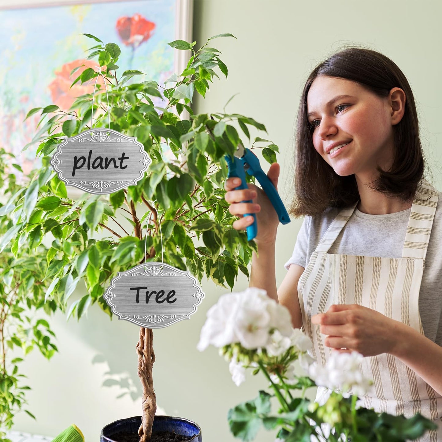 40PCS Plant Labels,Bigger Size Aluminum Metal Plant Tags Plant Label for Outdoor Garden Waterproof,Silvery Plant Name Tags for Tree,Vegetables,Herbs