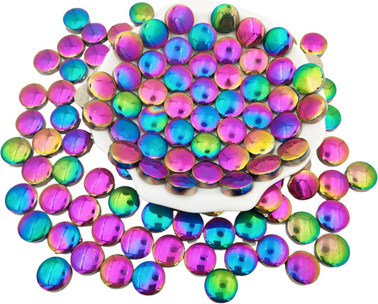 500g/1.1lb Round Ceramics Mosaic Tiles,120PCS DIY Making Creative Ceramic Mosaic Tiles for DIY Craft Plates Flowerpots Vases Cups Mosaic Making Supplies (0.78 inch Rainbow Round)