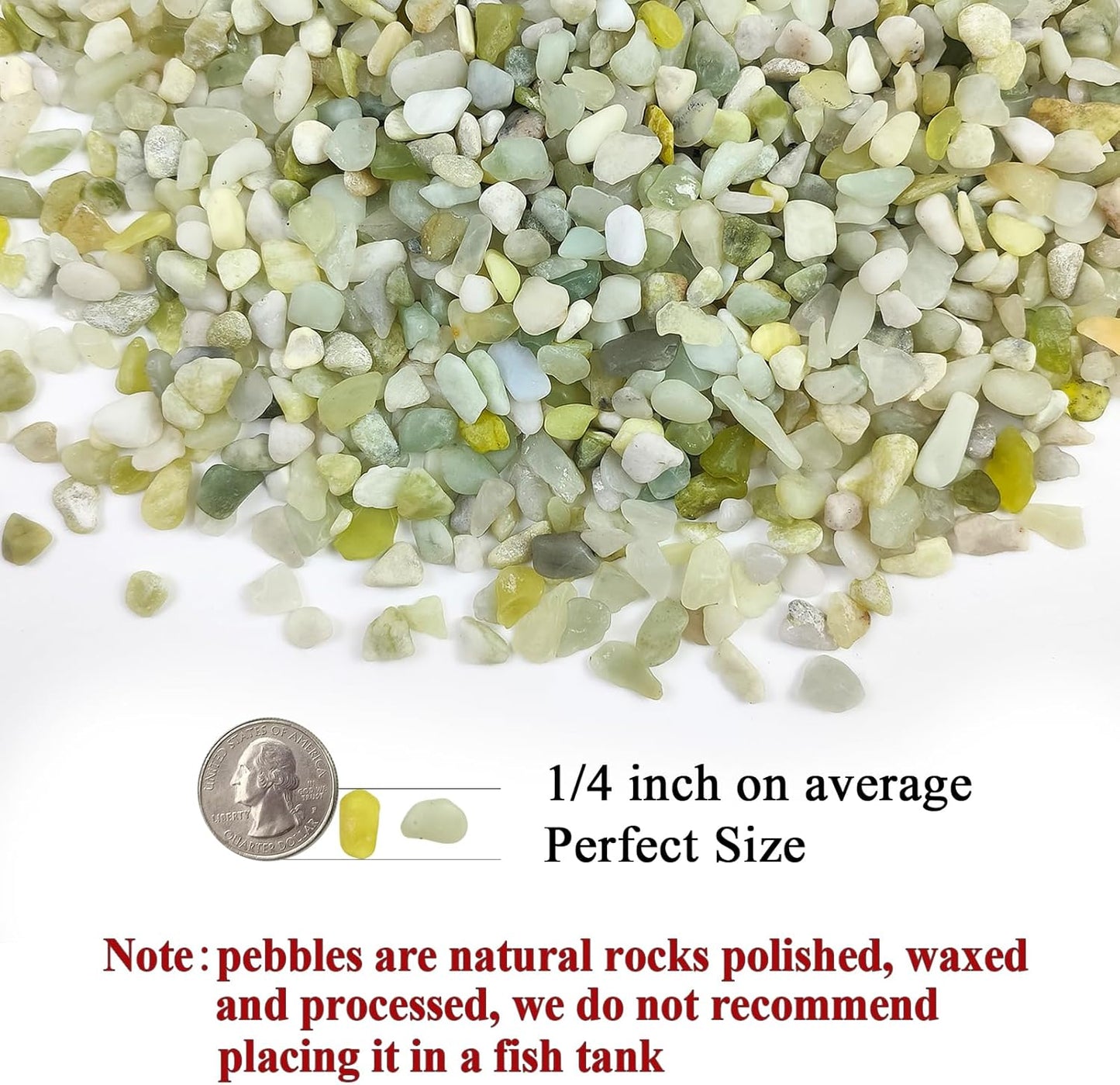 2 lbs Jade Rocks for Plants Indoor, 1/4 inch Small Pebbles for Plants, Decorative Rocks for Succulents Cactus Vases Landscaping Drainage and Outdoor Garden Rocks