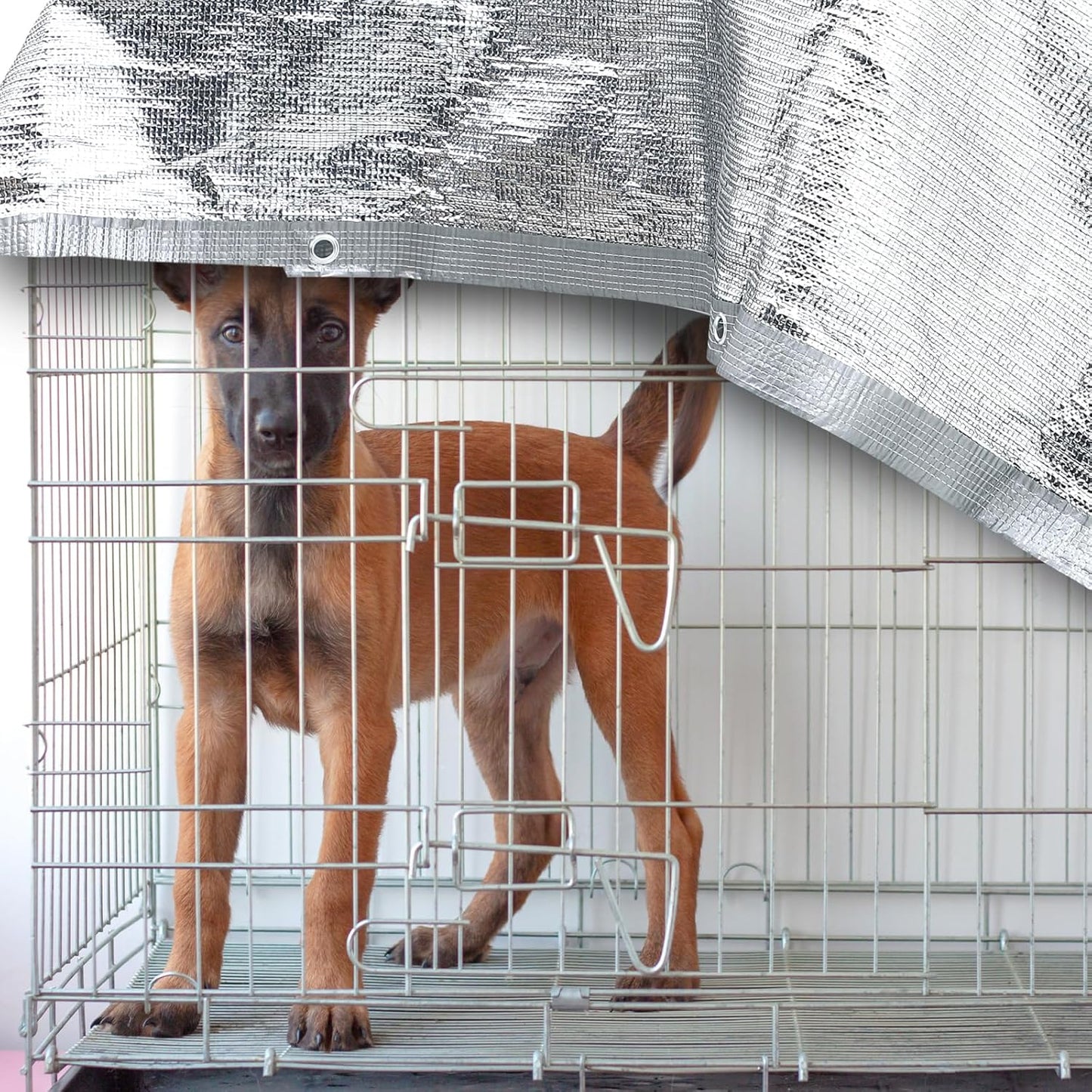 99% Aluminet Shade Cloth Reflective Tarp 3 x 6 ft Aluminium Cloth Porch Privacy Screen with Grommets for Car Garden Pergola Patio Sun Shade Kennel Cover Durable Mesh Canopy Cover Easy Setup