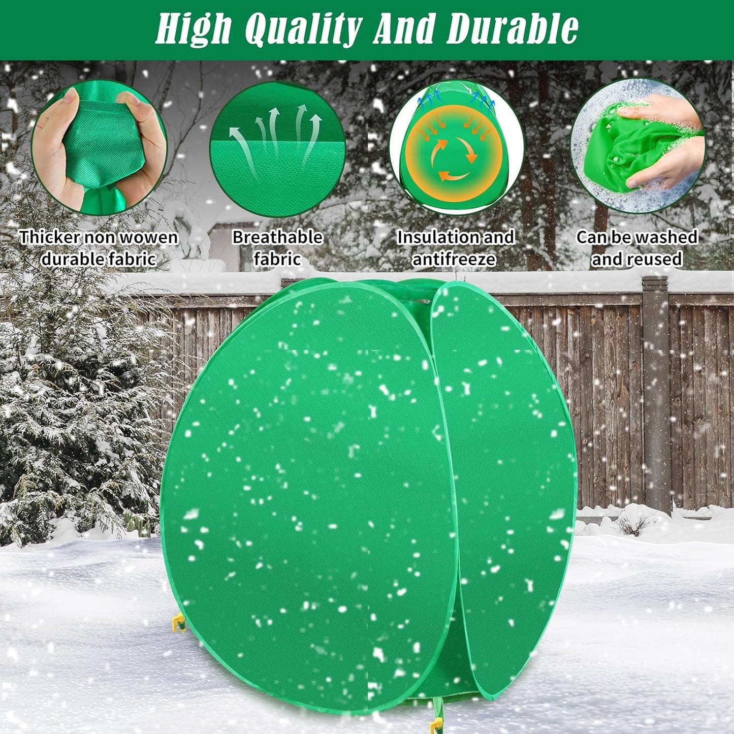 4 Pack Plant Covers Freeze Protection, 28x28x33 Winter Shrub Frost Covers for Outdoor Plants, Warm Plant Protectors Tent for Protecting Fruit Tree Potted Plants and Shrub from Freezing Animals Eating