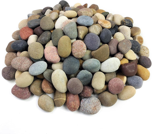 10 lbs River Rocks, 1-2 Inch Natural Pebbles for Plants, Landscaping, Garden, Aquarium, Backyard and Indoor Water Fountains