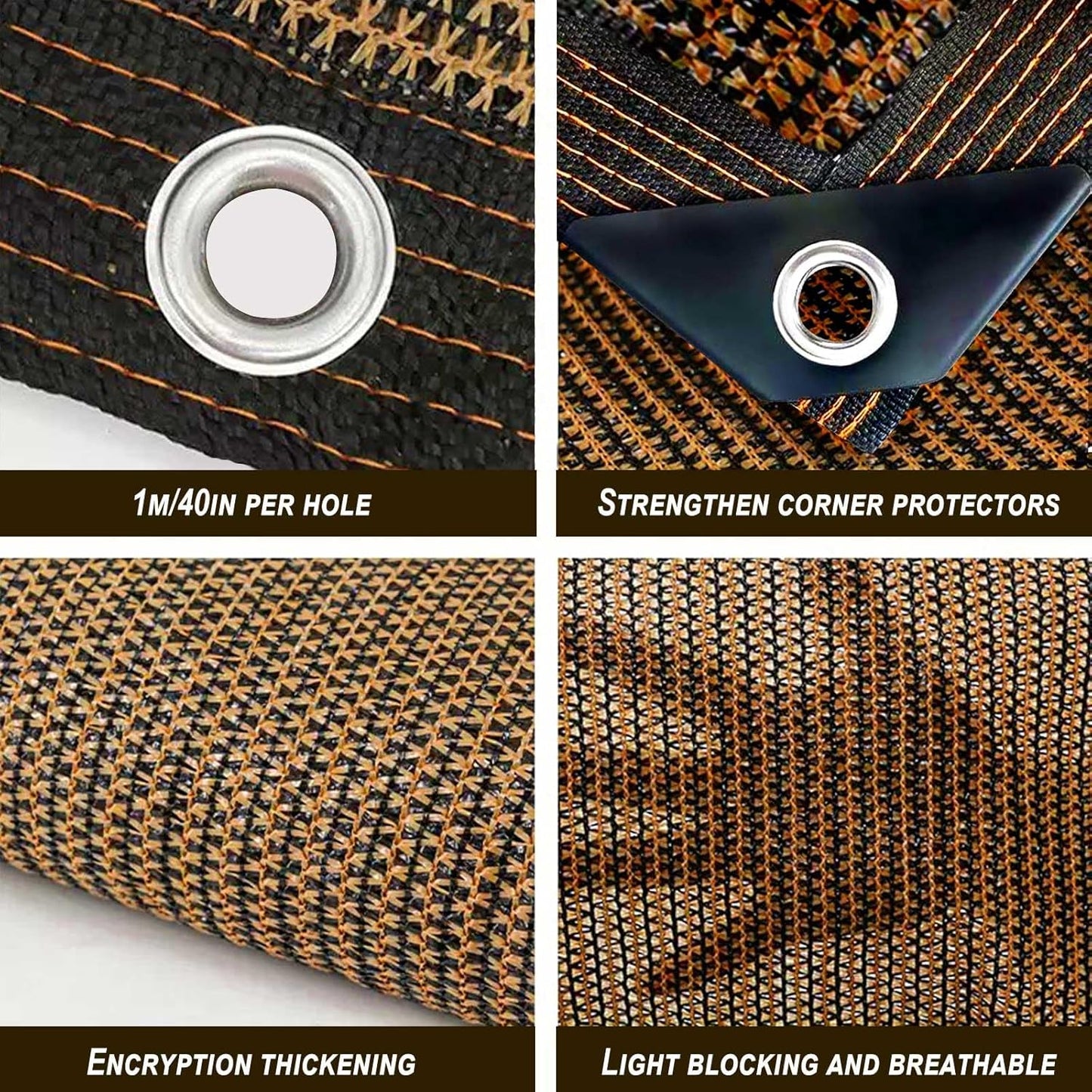 3x16FT 80% Shade Cloth Sun Shade Net with Grommets Sunblock Net Mesh Tarp for Garden,Plants Cover,Greenhouse and Patio