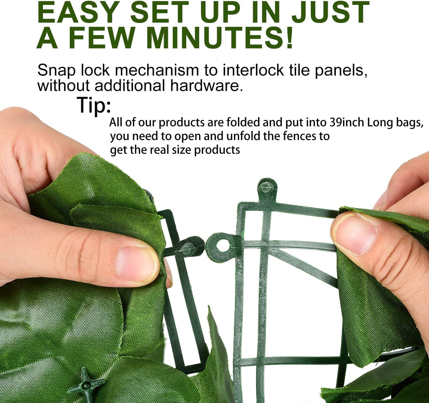 DearHouse Artificial Ivy Privacy Fence, 118x78.7in Artificial Hedges Fence and Faux Ivy Leaf Decoration for Outdoor Decor, Home, Garden Decor