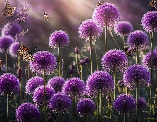 Purple Allium Bulbs for Planting - Easy to Grow Perennial Flowers, Top Size Bulbs, Large Spherical Blooms (20 Bulbs)