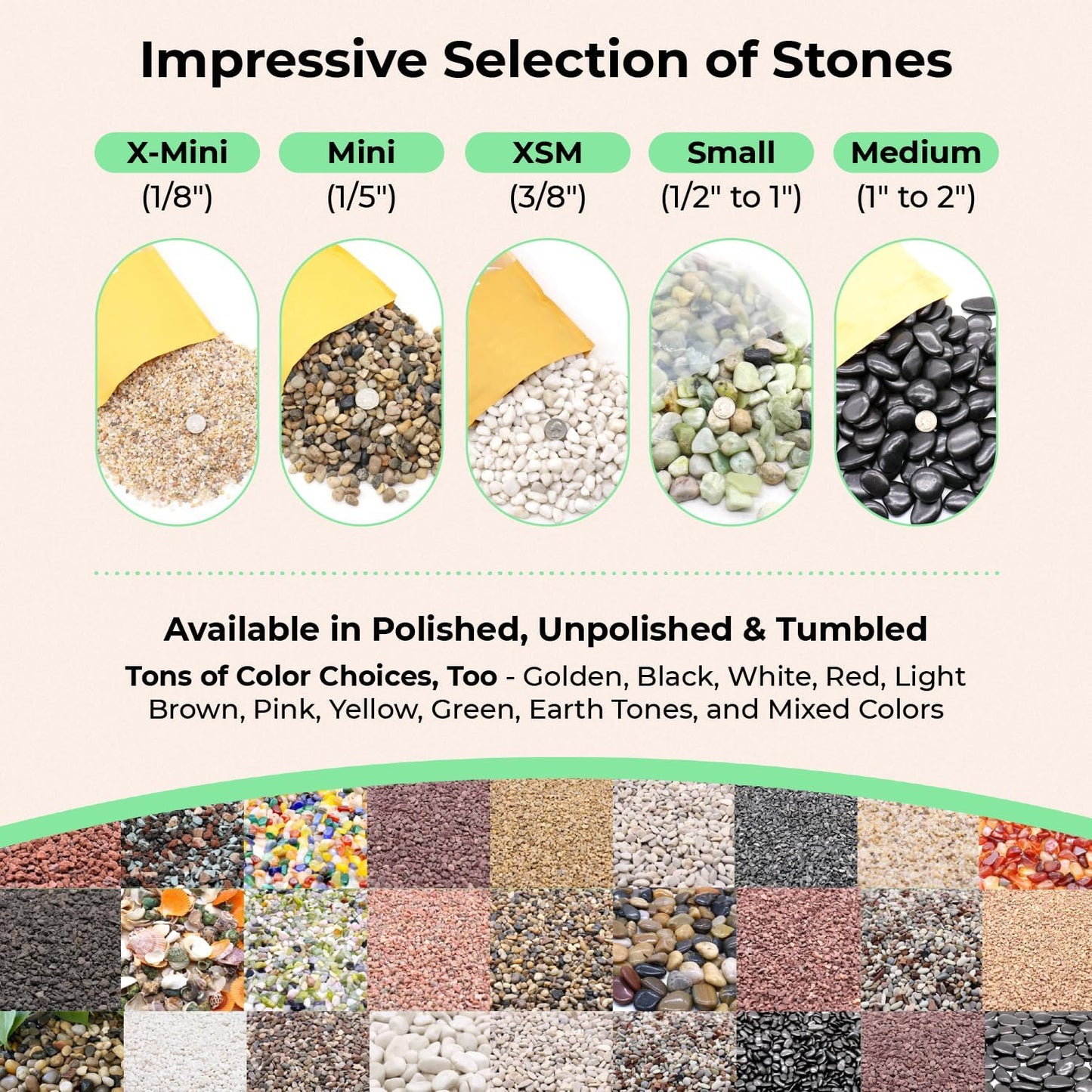 Agate Stone. Polished Natural Red Agate Pebbles. 3/8 Inch - 2 lbs. Red Color. for Succulents, Pots, Plants, Crafting, Vase Fillers (XSM (0.375 Inch), Agate - RED Polished, 2)