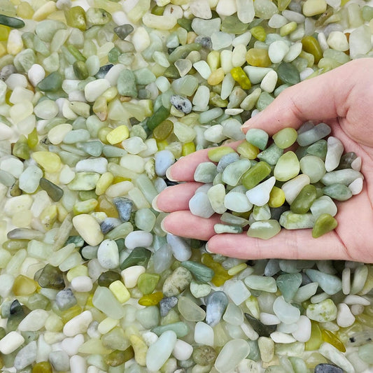 5 lbs Jade Gravel Small Pebbles for Indoor Plants, Decorative Rocks for Plants Succulents Cactus Bamboo Vases Filler and Potted Drainage Gravel