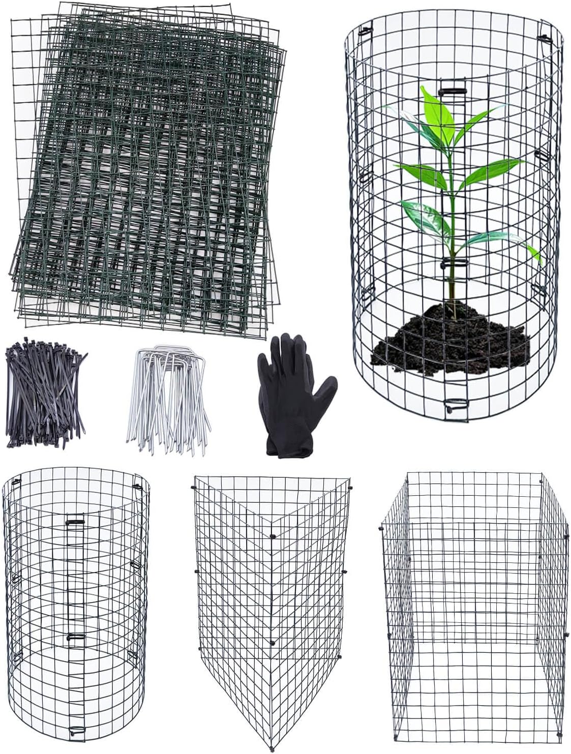 15Pcs Plant Protectors from Animals - Plant Cages for Outdoor Plants 11.8"x15.8" Metal Mesh Garden Protector for Flowers, Vegetables, to Stop Rabbits, Chickens and Squirrels