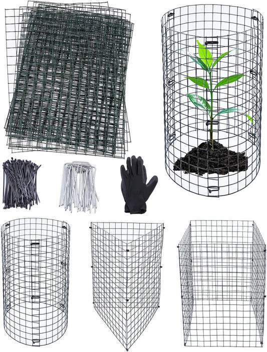 24Pcs Plant Protectors from Animals - Plant Cages for Outdoor Plants 11.8"x15.8" Metal Mesh Garden Protector for Flowers, Vegetables, to Stop Rabbits, Chickens and Squirrels
