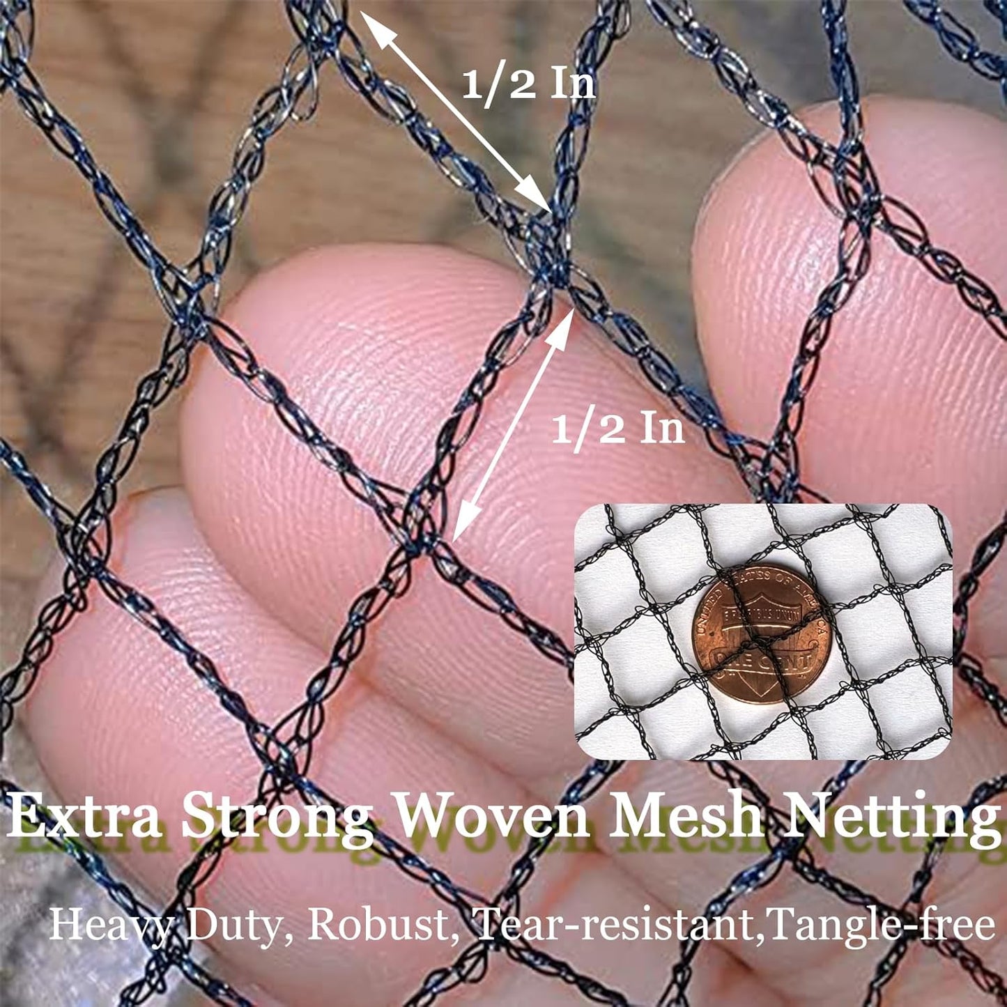 Meanchen Bird Netting 15x20 Ft, 1/2In Mesh Heavy Duty Garden Netting Pest Barrier for Plants, Vegetables, Extra Strong Woven Mesh Netting, Animal Fencing for Fruit Trees Against Birds, Deer, Poultry