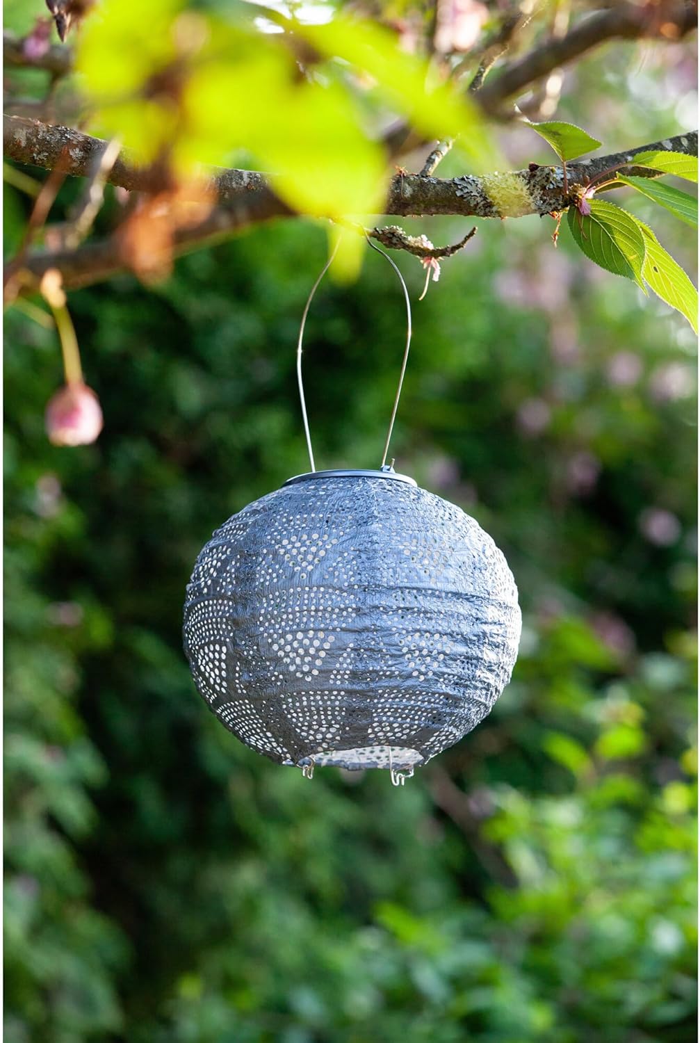 Allsop Home Garden 32026 Soji Stella Globe 8-in. Tyvek Solar Lantern (Metallic Blue)