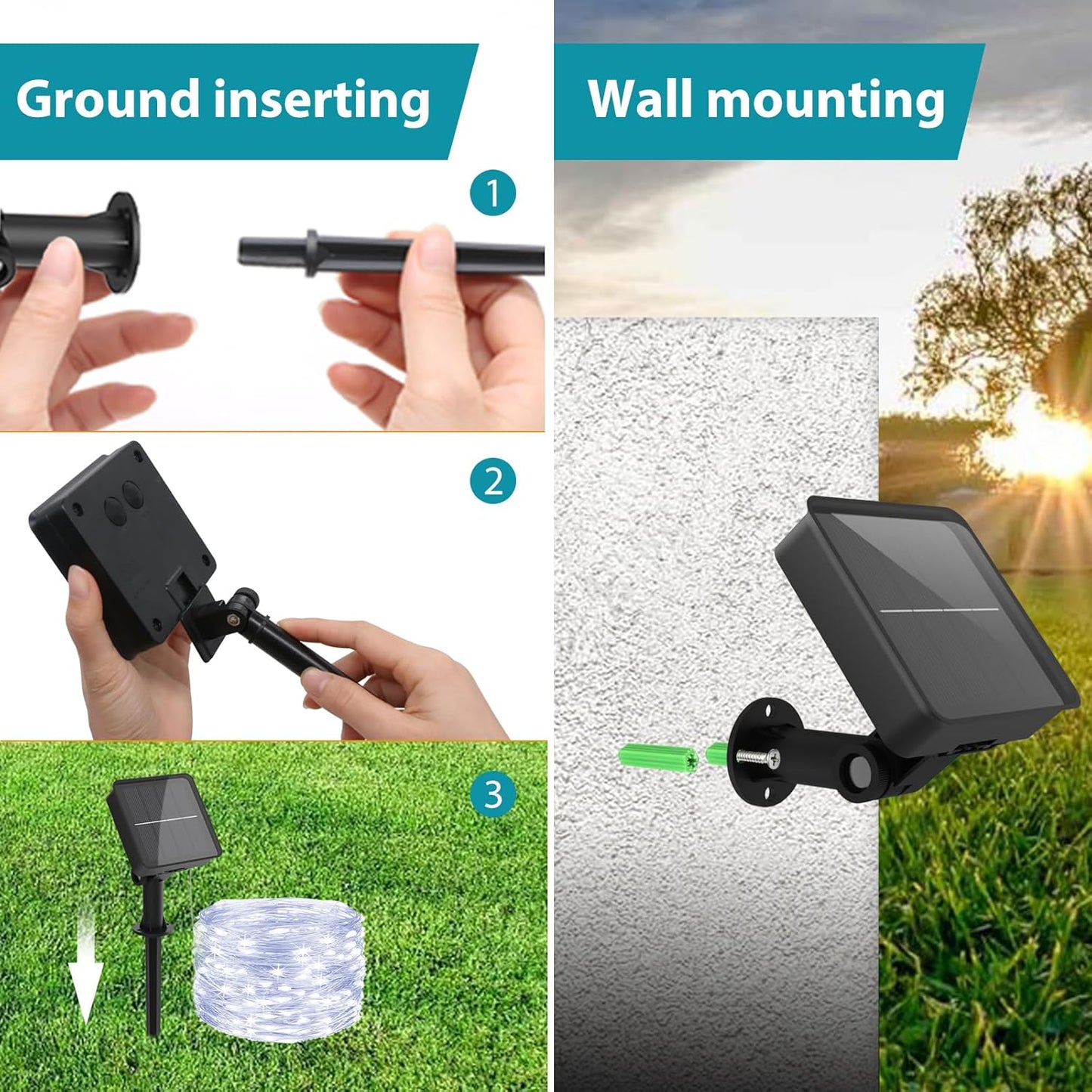 kolpop Solar Fairy Lights for Outside Waterproof, 3 Pack 32FT 80LED Solar Powered String Light Outdoor, 8 Modes Copper Wire Solar Twinkle Lighting for Tree Garden Yard Christmas(Cool White)