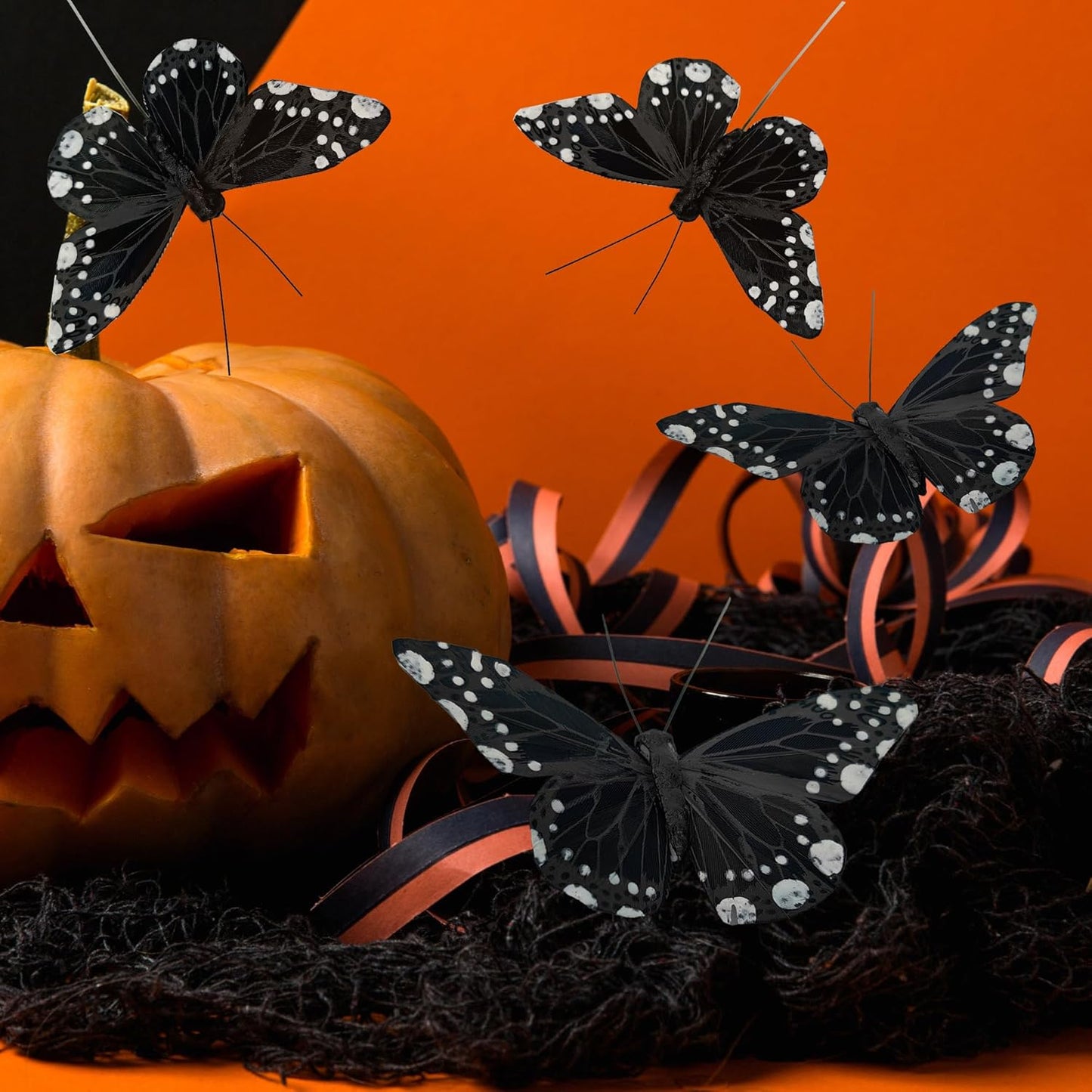YCHTEWY- 12 pcs Black Butterflies Party Decorations Halloween Decoration Home Decoration…