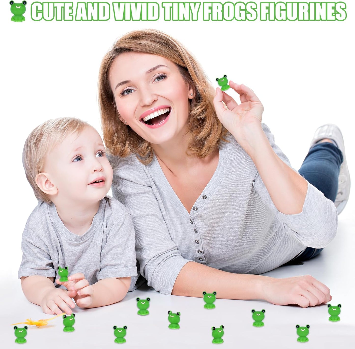 50 PCS Mini Frogs Garden Decor Tiny Plastic Frogs Miniature Resin Frog Figurines for Fairy Garden Miniature Moss Landscape Decoration (0.47 x 0.59 inches)