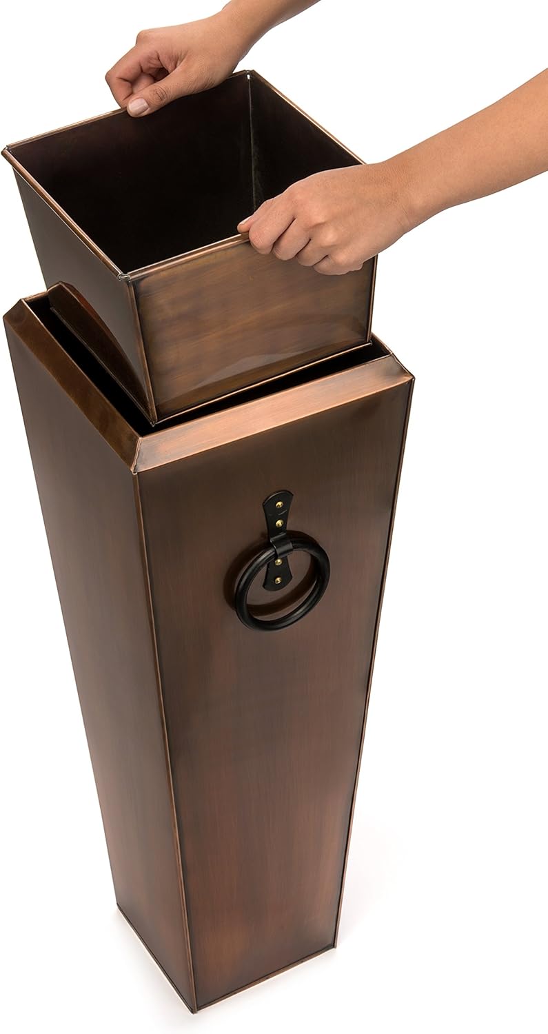 H Potter Tall Outdoor Planters Copper Large Flower Pots Indoor for Patio Balcony Garden Deck Front Porch Entryway (Antique Copper Single Small)