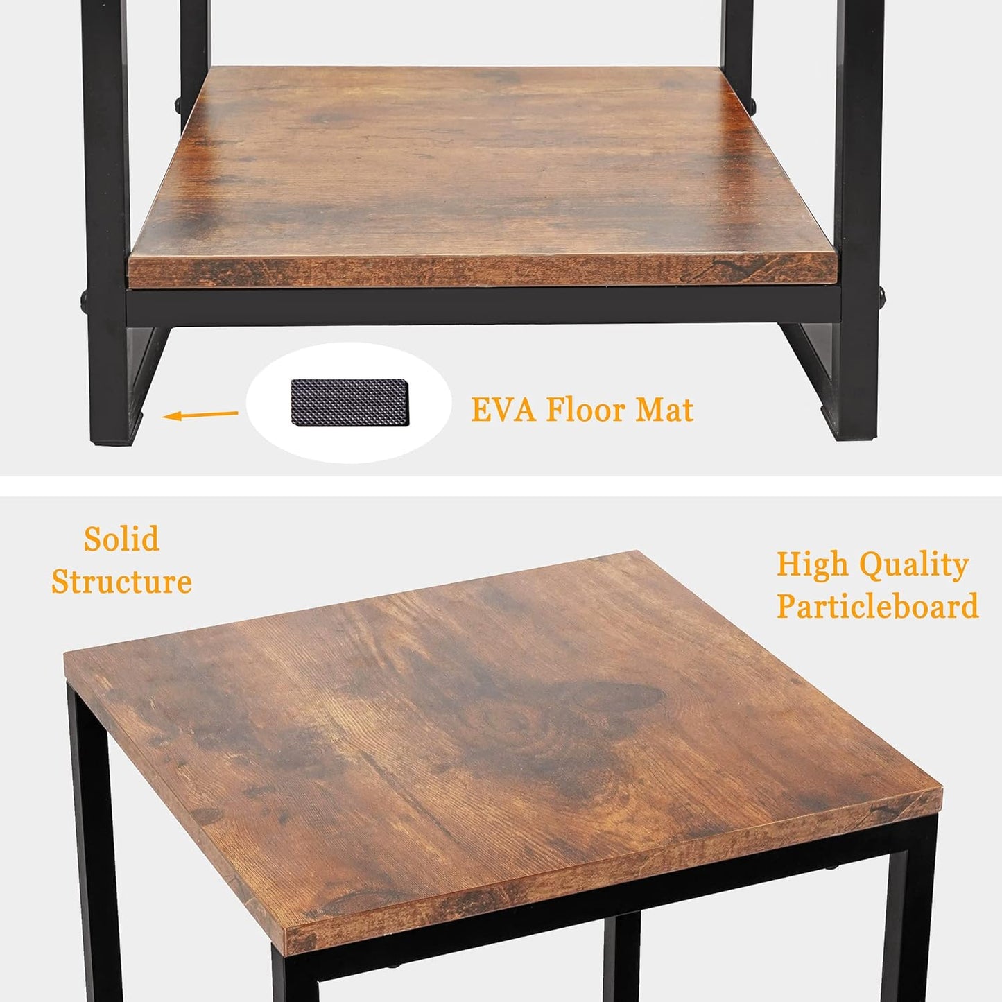 34" Tall Plant Stand Indoor, 2-Tier Modern Plant Shelf, Corner Flower Pot Holder Organizer for Living Room Balcony Patio Garden (Rustic Brown)