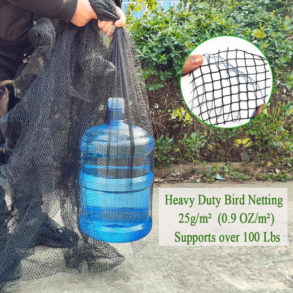 Woven Bird Netting 10X30 FT, 1/2" Mesh, Strong Bird Net Protect Fruit Trees, Blueberry, Vegetables, Strawberry Plants, Garden Netting Pest Barrier, Against Deer, Squirres, Small Critters