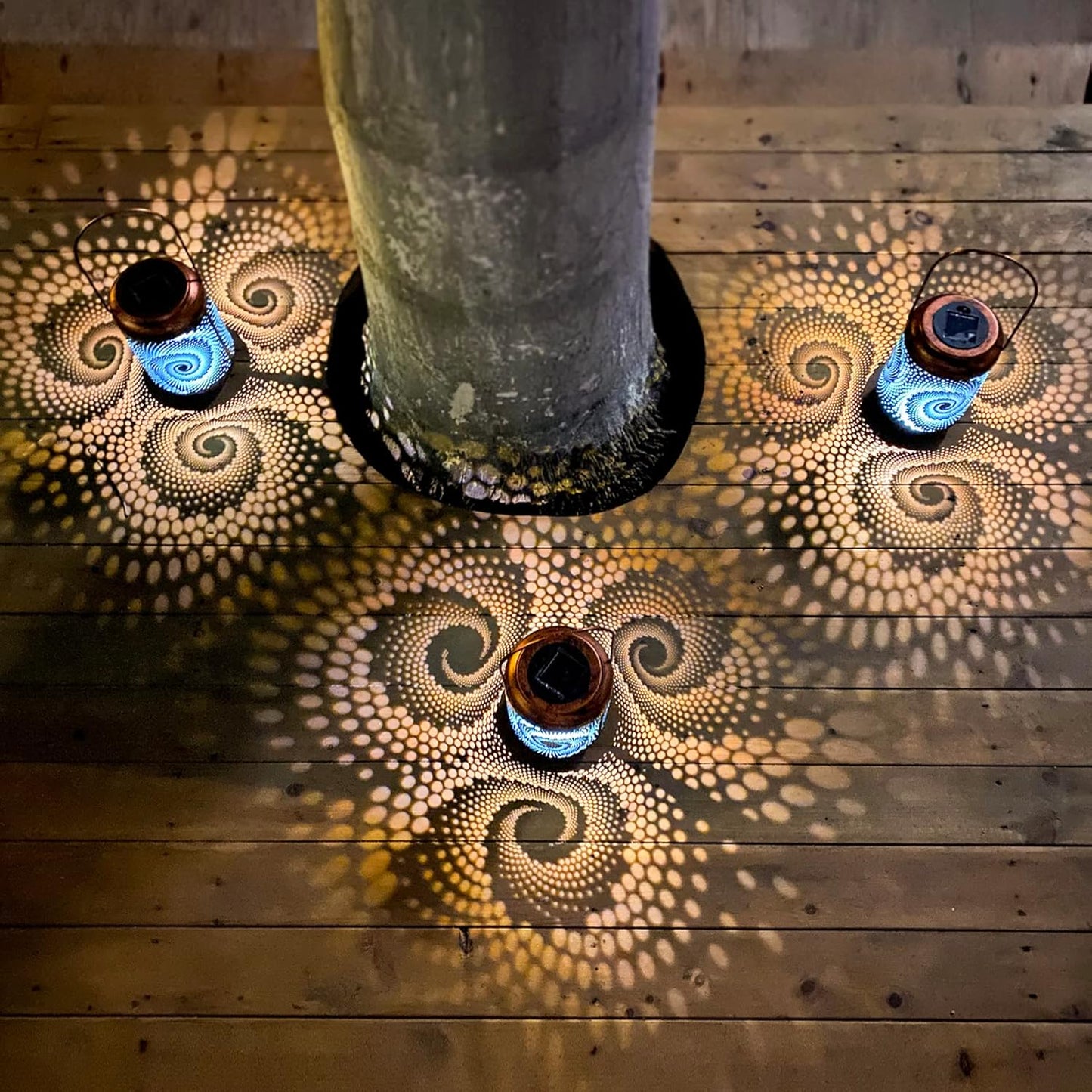 2 Pack Solar Lanterns Outdoor Hanging Metal Waterproof LED with Solar Powered Garden Patio Decorations Decor with Handle Christmas Gift Idea