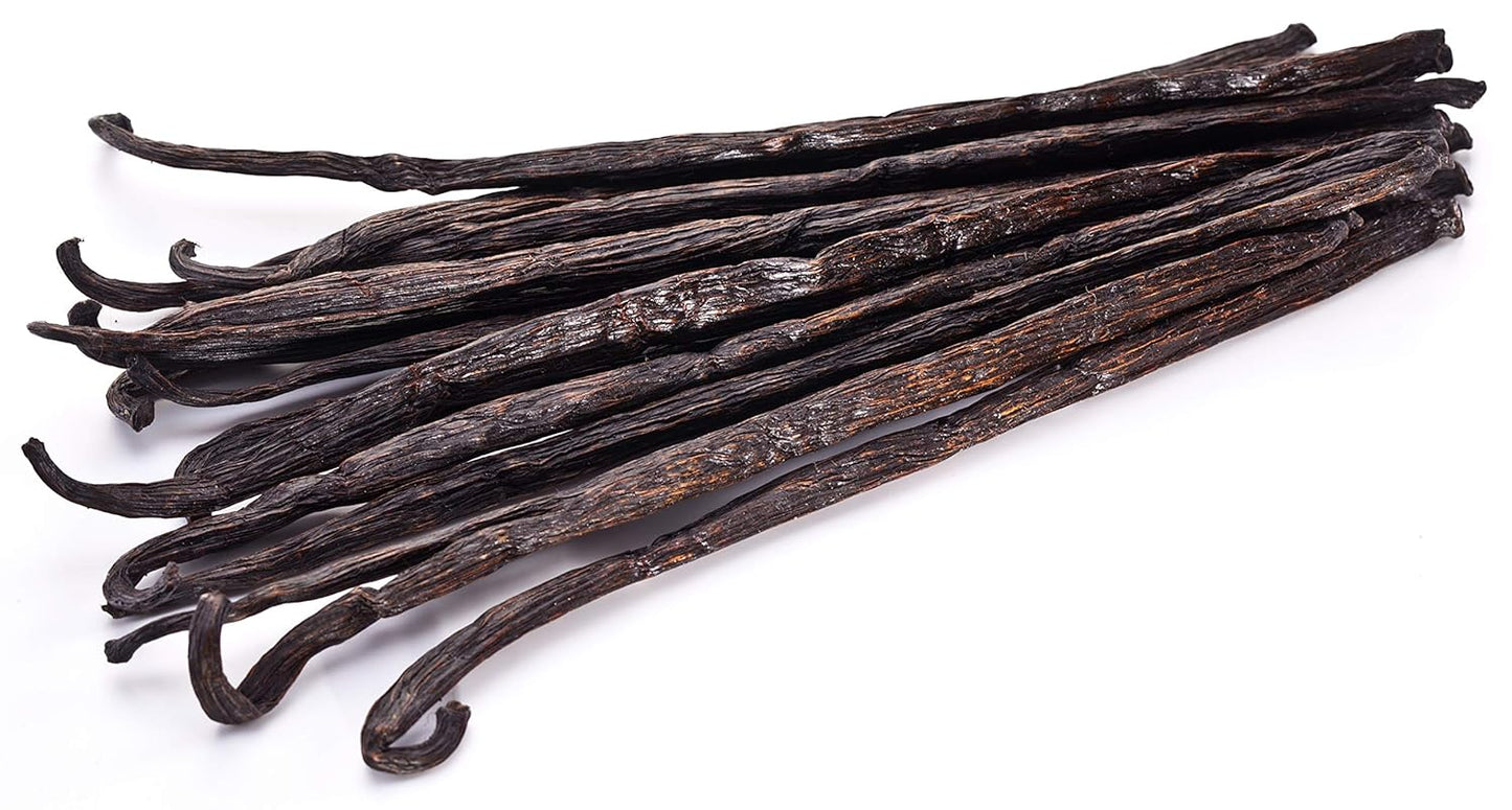 25 Vanilla Beans - Whole Extract Grade B Pods for Baking, Homemade Extract, Brewing, Coffee, Cooking - Tahitian