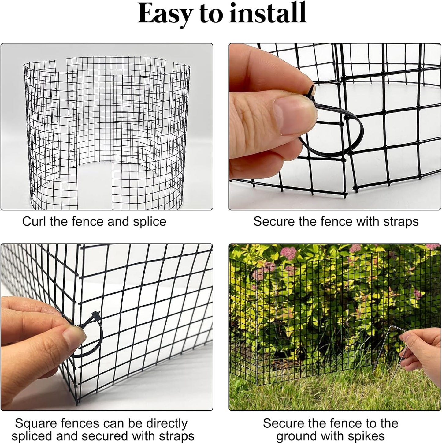 6 Pack 18'' x 12'' Large Wire Plant Protector from Animals, 18 Pcs Metal Plant Cage Chicken Wire Cloche with Ground Stakes and Nylon Tie to Keep Animals Out, Garden Protection Bunny Barricade