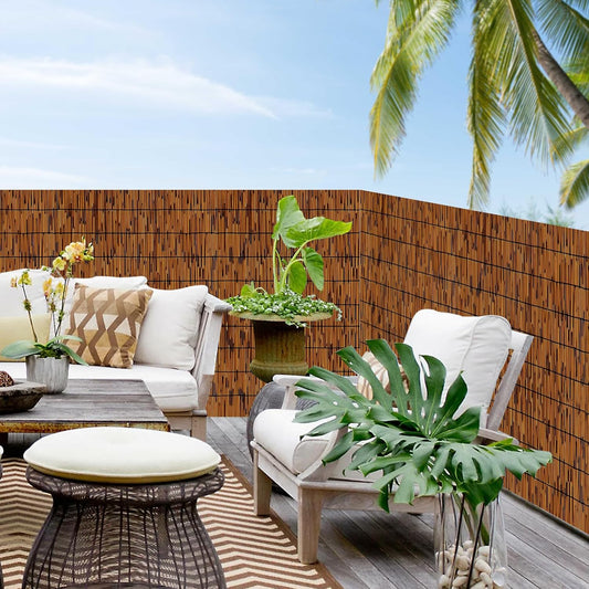 1 Pack Reed Fencing Rolls, Decorative Bamboo Fencing 6ft High Roll Reed Screen, Bamboo Reed for Balcony Patio Garden Backyard Outdoor