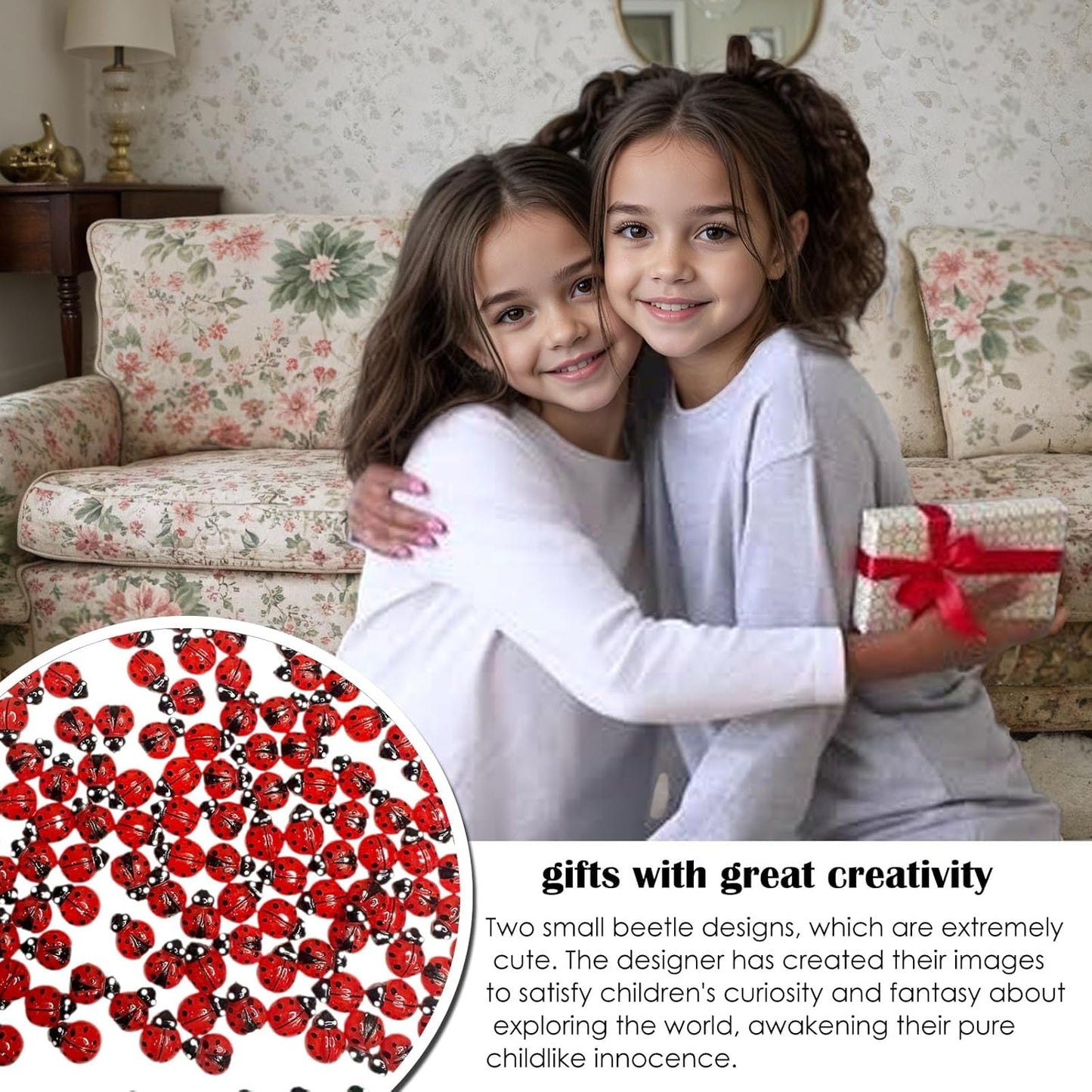 150PCS Mini Luminous Ladybug Miniature Figurines,Glow in Dark Resin Animals Ladybug Figures Fairy Garden Decor,for DIY Craft Cloth Cake Topperr and Creative Play