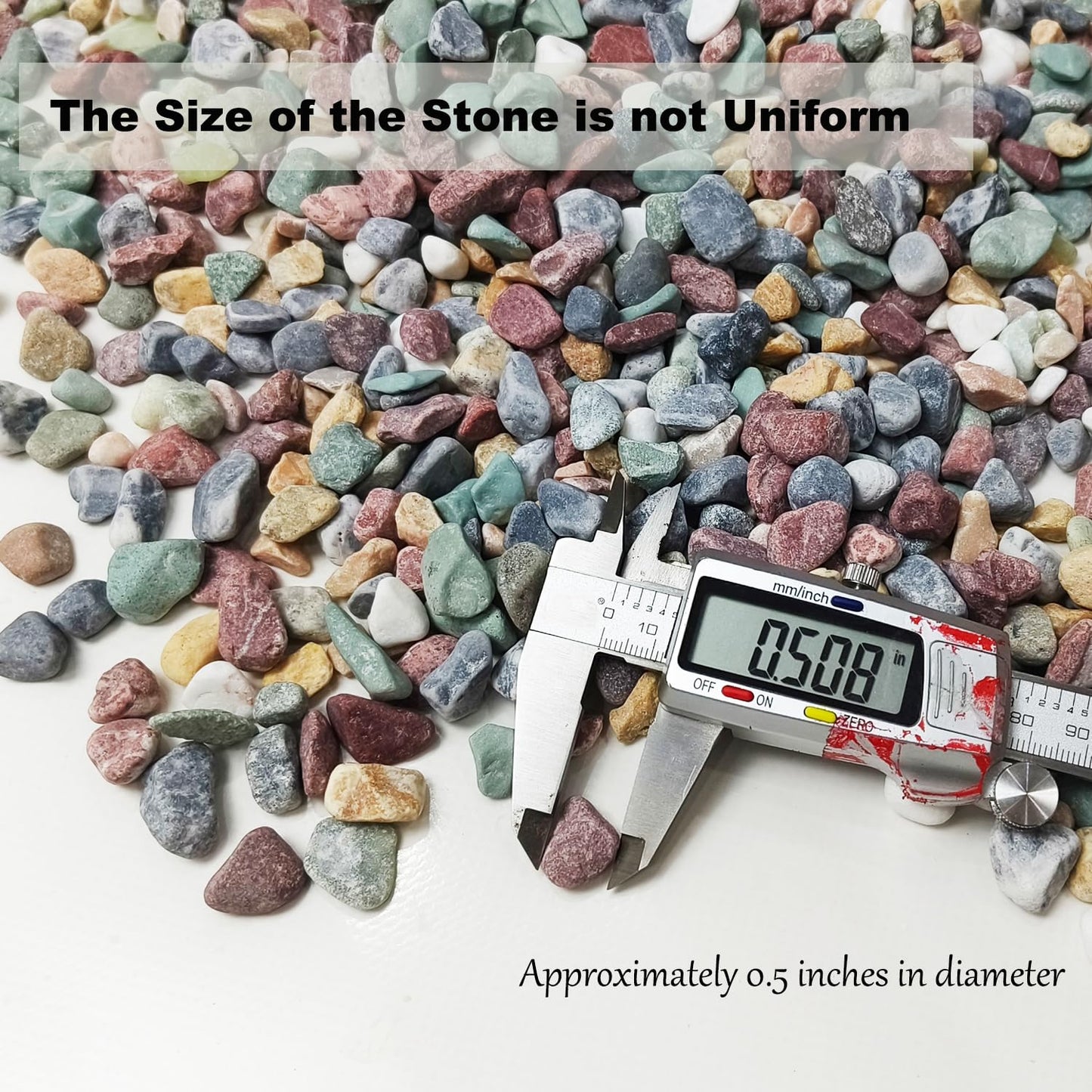 5LB Succulents Rocks for Plants Cactus Gravel Pebbles for Fish Tank 1/2 Inch Natural River Rocks for Vase, Aquarium, Landscaping,Bonsai,Terrarium Pebbles, Mixed Color