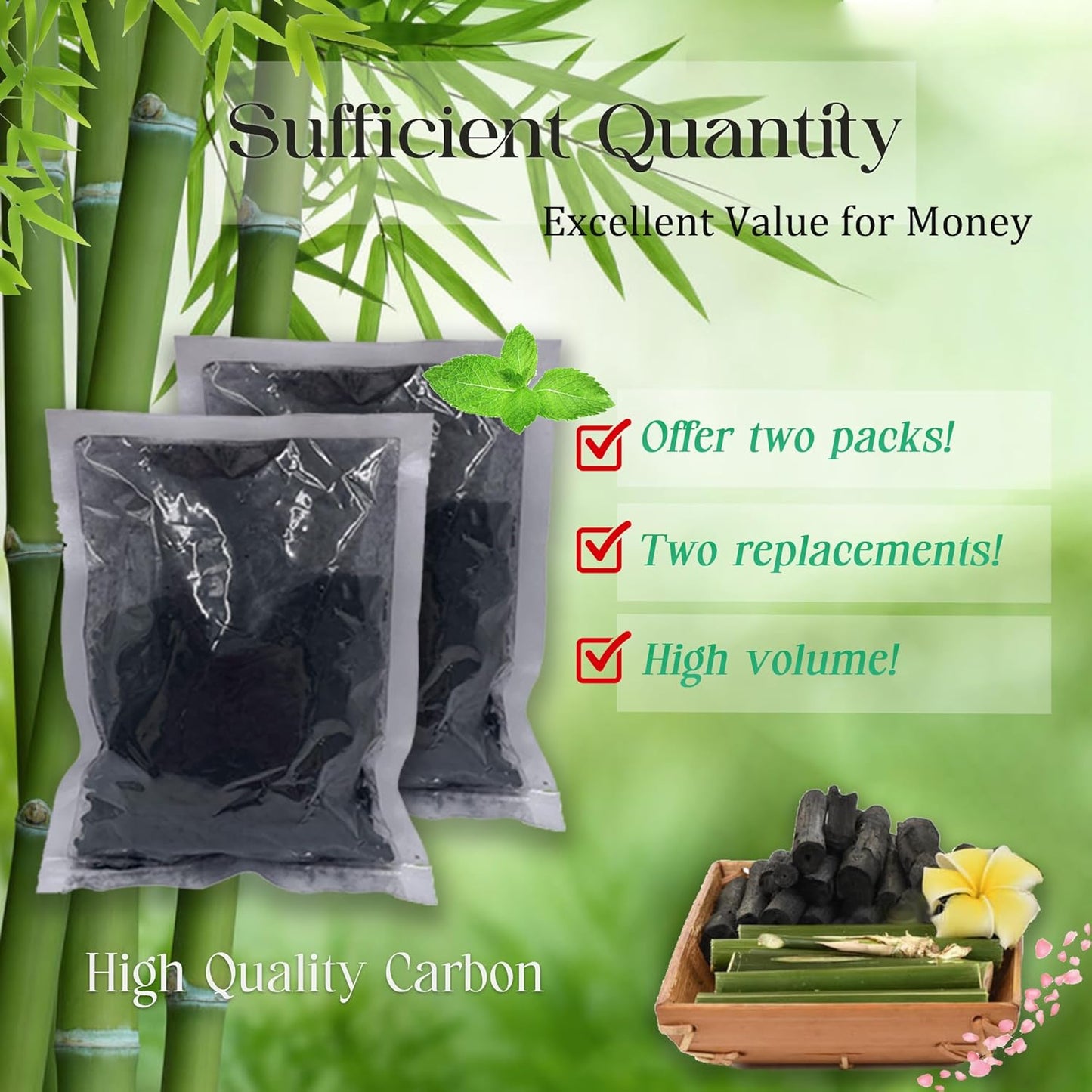 1.6 Pounds Activated Charcoal Filter Refill for FoodCycler Kitchen Waste Composters, Odor-Absorbing Replacement Carbon Compatible with Eco 5 FoodCycler Indoor Electric Composter(2PCS)