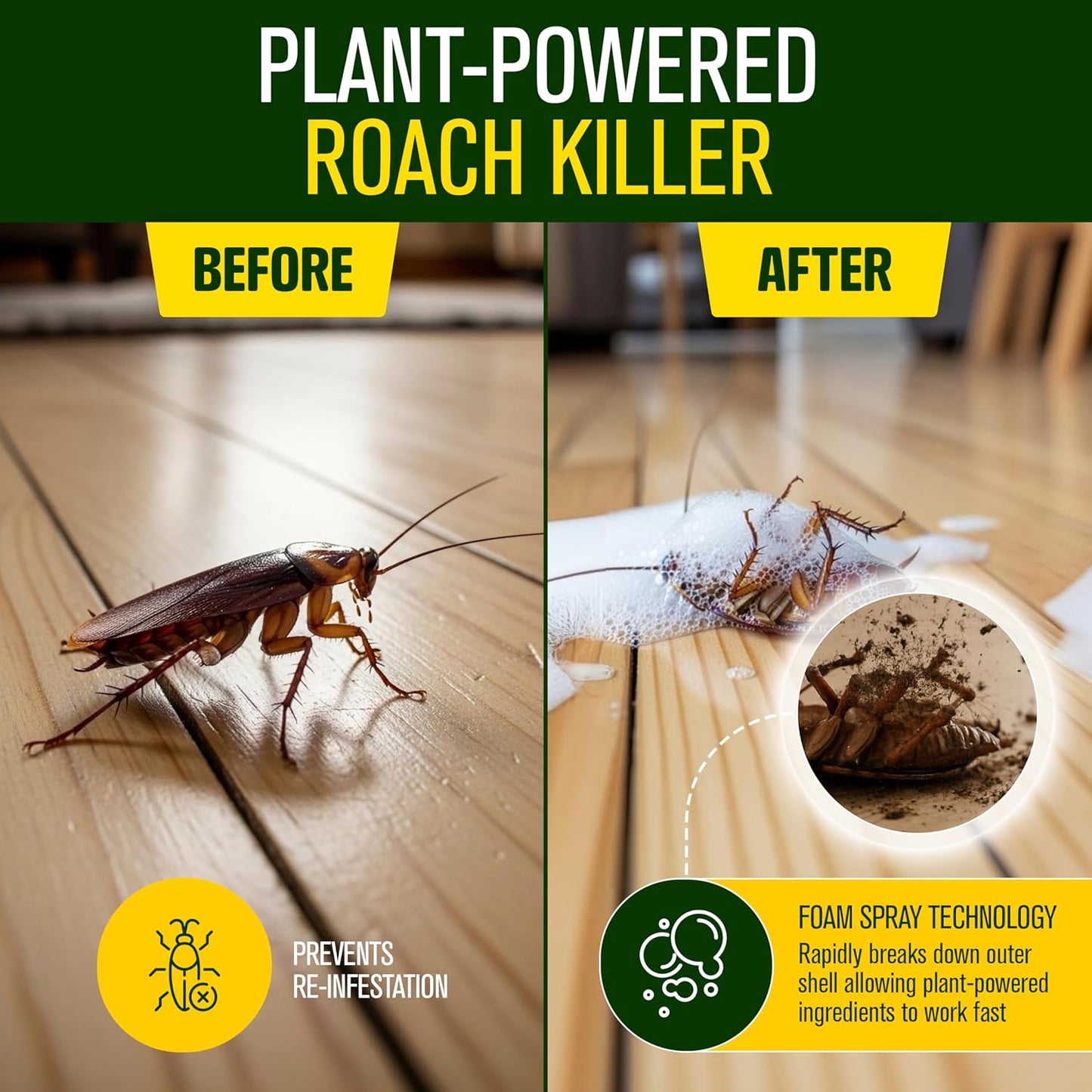 Green Guard Pest Control Spray - Indoor & Outdoor Killer of Ants, Roaches, Spiders & Other Crawling Insects, Safe Around Children & Pets, Plant-Based, Pleasant Scent (Citro Force, 16oz)