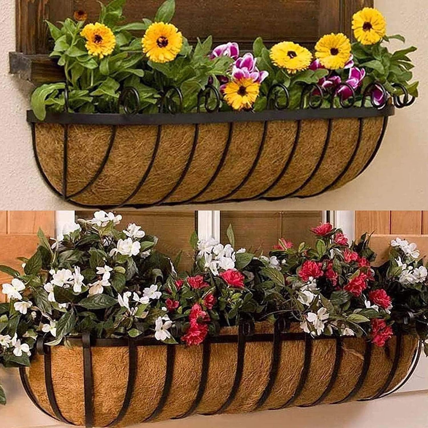 2pcs 30" Natural Replacement Coconut Liner for Window Box Wall Planter Garden Deck Fence Flower Baskets