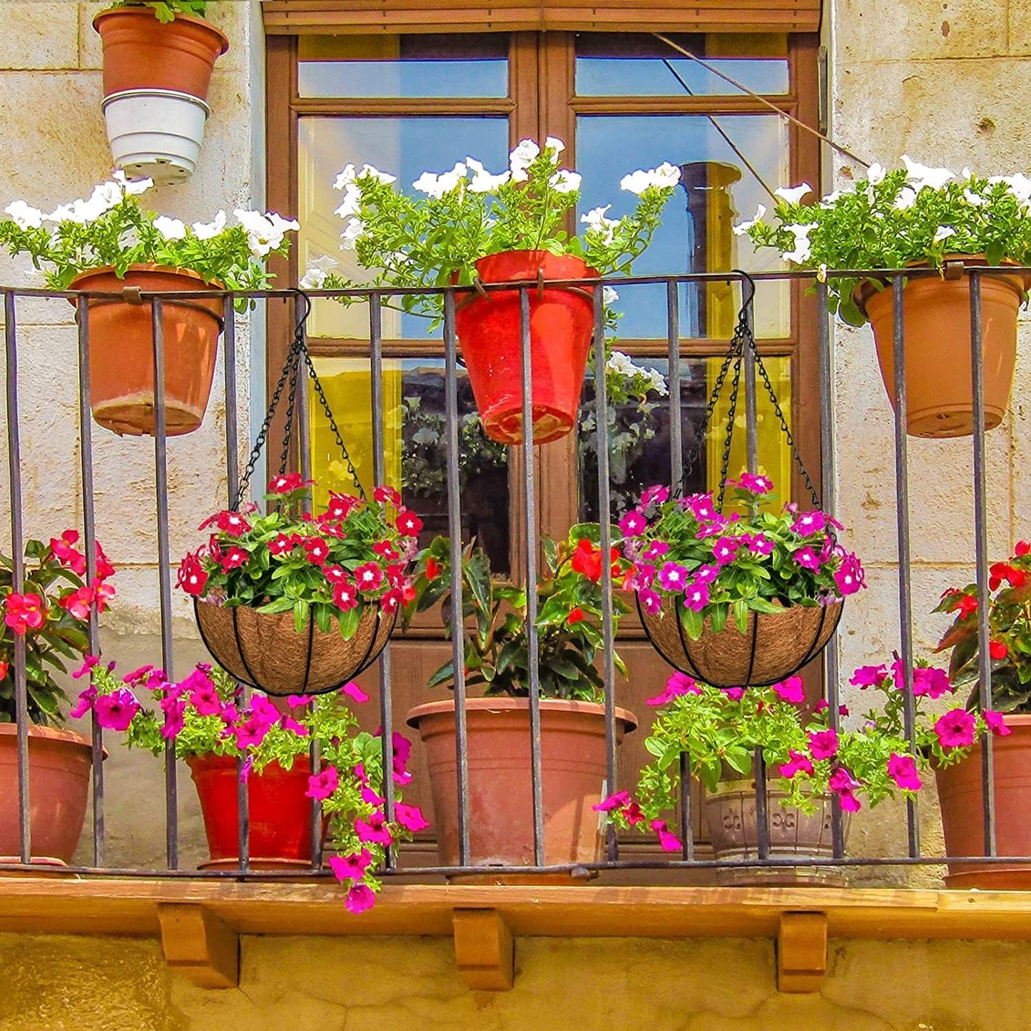 2PCS Half Round Replacement Coco Liner for Hanging Basket Wall Flower Basket, Half Circle Wall Planter Coconut Fiber Plant Basket Liner for Garden Planter Flower Pot (10 inch)