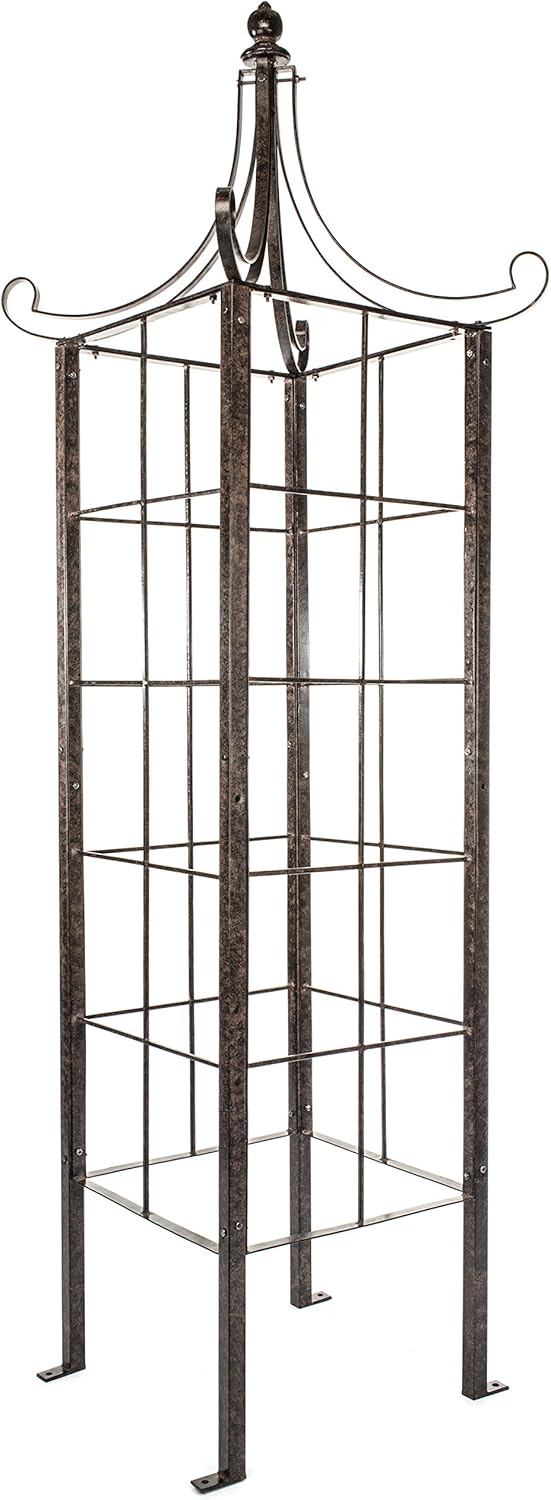 H Potter Trellis Obelisk for Climbing Plant Large Garden Wrought Iron Ornamental for Patio Deck