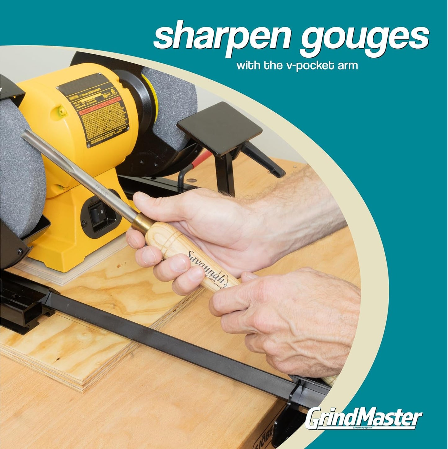 GrindMaster Lathe Tool Sharpening Jig with Quad Setup, Multi-Grind Jig and Two Setup Blocks (for 6" Grinders)