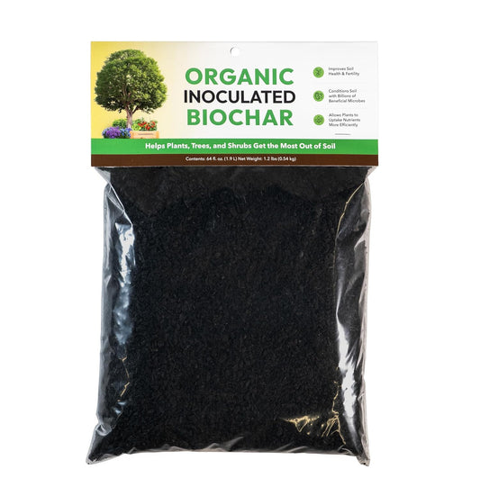 Organic Inoculated Biochar: Helps Plants and Trees Get The Most Out of Soil | Allows Plants to Uptake Nutrients More Efficiently | Contains Millions of Soil-Enriching Micro-Organisms | 64oz Bag