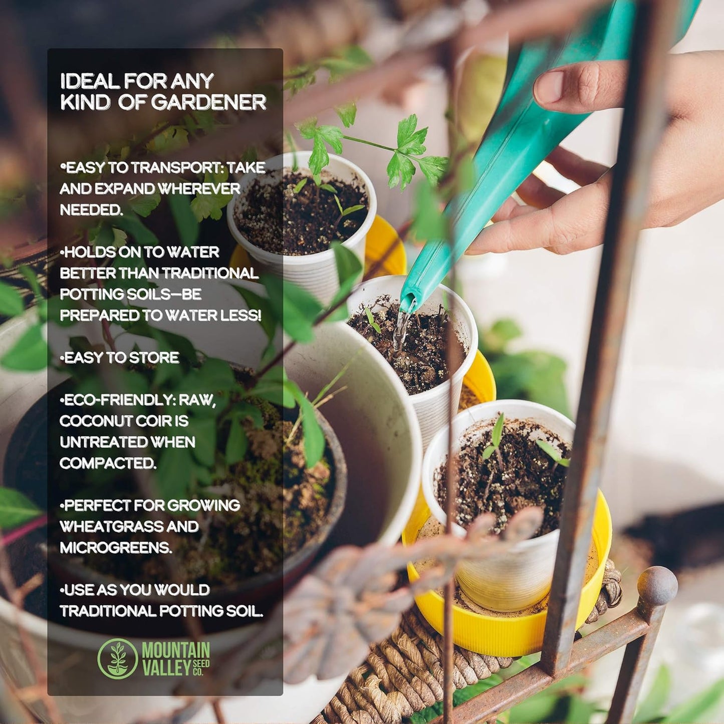 Minute Soil - Compressed Coco Coir Fiber Grow Medium - 3 Bricks = 4.5 Gallons of Potting Soil - Seed Starting, Gardening, House Plants, Flowers, Microgreens, Wheatgrass - Add Water - Peat Free - OMRI