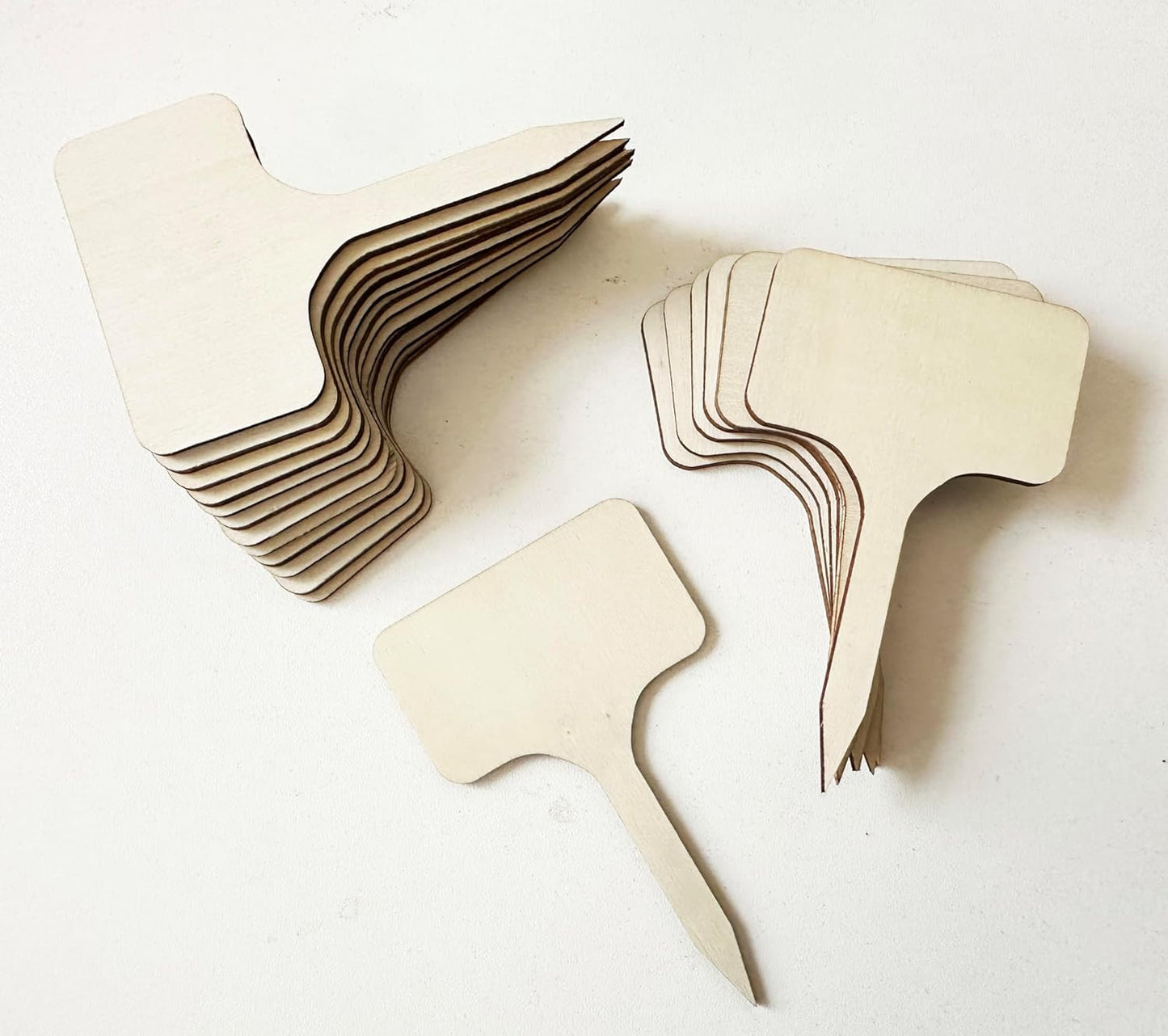 100 Pcs Wood Plant Labels, Natural Wooden Plant Marker Garden Sign Tags, T-Type Garden Markers for Succulents, Herbs, Seedlings, Potted, Flowers, Vegetables (T-Type)