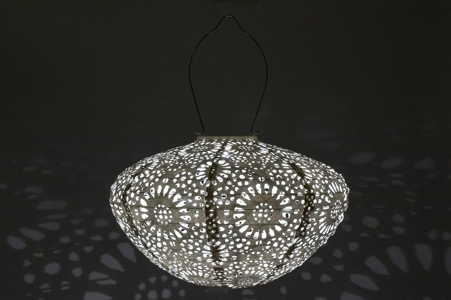 Allsop Soji Stella - Crown Chantilly Lace - 13" Outdoor Solar Latern - White