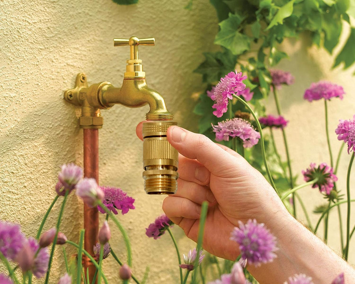 HQMPC Male Garden Hose Quick Connect Solid Brass Quick Connector Garden Hose Fitting Water Hose Connectors 3/4 inch GHT (4 Female+ 4Male)