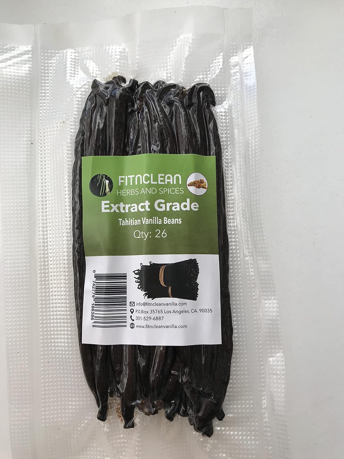 26 Tahitian Vanilla Beans Grade B Extract Exclusive Bulk|4"-5" Whole Natural Raw NON-GMO PODS by FITNCLEAN VANILLA